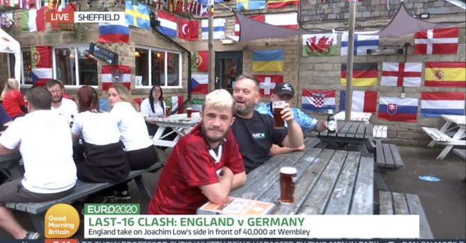 England fans in the pub from 7am ahead of Germany game