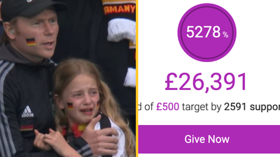 Fundraiser for crying Germany fan exceeds £25,000