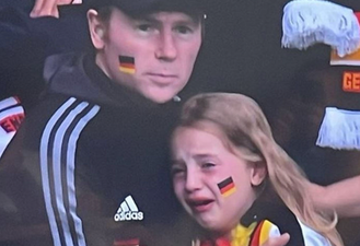 Crying German girl asks money raised for her to go to charity