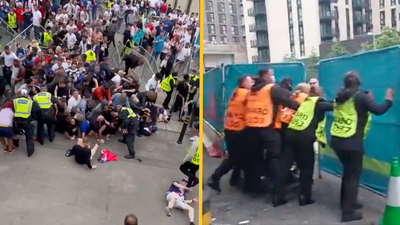 England fans try to storm into Wembley without tickets hours before kick-off