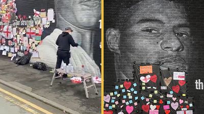 Street artist restores defaced Marcus Rashford mural