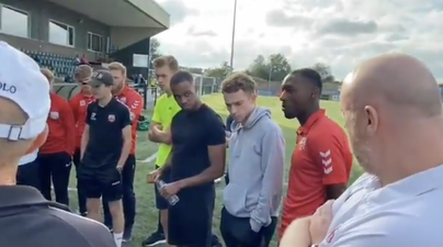 Emotional moment footballer comes out to his teammates