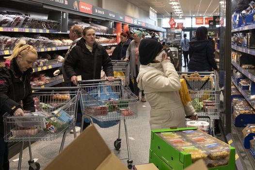 Shoppers in Aldi