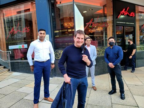 Tom Cruise spotted eating a curry in Birmingham