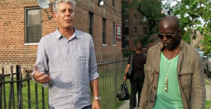 Michael K. Williams and Anthony Bourdain on No Reservations in 2012