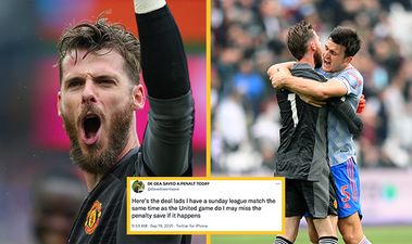 Twitter account mocking De Gea’s penalty record responds to his West Ham save