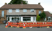 Man blocks pavement with fence to stop chippy customers staring into living room