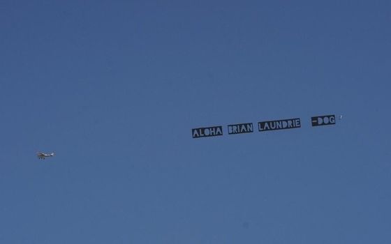 Dog the Bounty Hunter flies banner addressed to Brian Laundrie