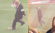 Steward scores goal with dildo during Lincoln vs Charlton match