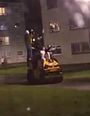 Video shows teens joyriding steamroller through a housing estate