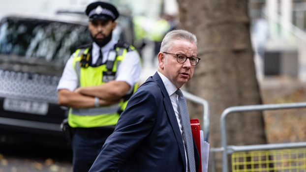 Michael Gove swarmed by protestors