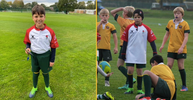 Young rugby referee Arthur Cripps, who cannot play the sport due to a congenital heart condition