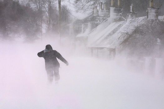 UK weather warning of snow, high winds and flying debris