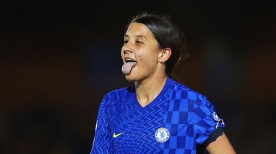 Sam Kerr drops pitch invader with shoulder charge during Chelsea Juventus clash