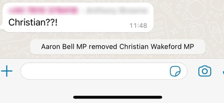 Christian Wakeford kicked out of Tory WhatsApp groups