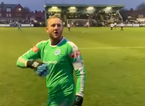 Goalkeeper goes viral for winding up opposition fans with celebration and fake dive