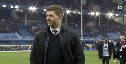 Steven Gerrard stares down Everton fans as Villa win at Goodison Park