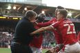 Pitch invader punches Nottingham Forest player during goal celebrations