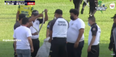 Snake brings football match to a halt in Guatemala after invading pitch