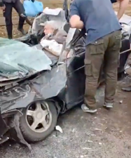 Horrific moment tank crosses road to run over motorist in Ukraine