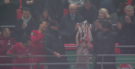 Alisson let young boy be part of Liverpool trophy-lift after being asked by his Dad