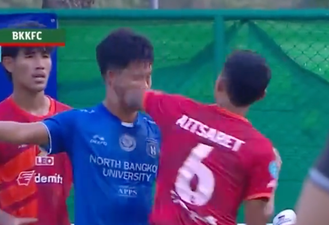 Thai footballer sacked after elbowing opponent who required 24 stitches