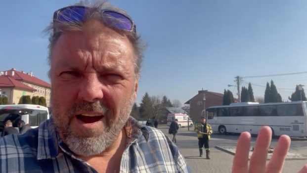 Martin Roberts arrives at Poland's Ukraine border