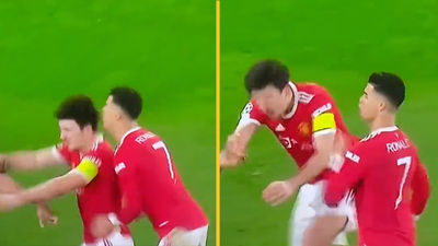 Harry Maguire almost knocks Cristiano Ronaldo’s teeth out in clash of heads