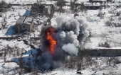 Ukrainian army says ‘game over, Russian invaders!’ as drone captures tank blown up into a fireball