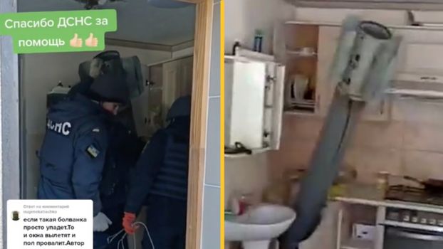 unexploded missile lands in person's kitchen