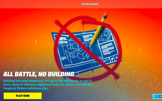 Fortnite's no-building mode permanent