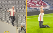 Drunk Köln FC fan sneaks onto Bayern Munich pitch after Villarreal win