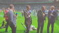 Celtic pitch invader spectacularly floored by steward during live interview