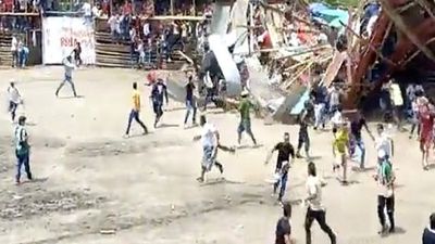 At least four dead, including a baby, as stand collapses at bullfight in Colombia