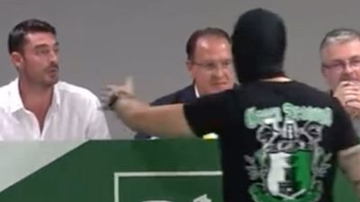 Albert Riera forced out of first Olimpija Ljubljana press conference by club ultras