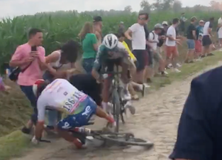 Tour de France rider breaks neck in horrible collision with fan