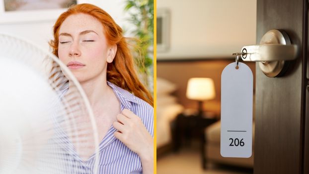 People booking hotel rooms for air conditioning