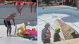 Man dies after being swallowed by swimming pool sinkhole as horrified partygoers watched on