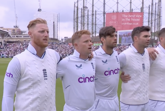 England cricketers sing 'God Save The King' as they pay respects to Queen Elizabeth II