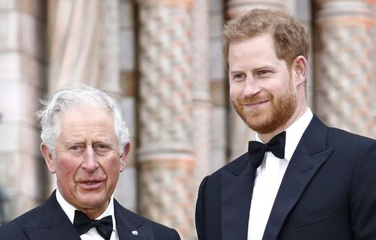 LONDON, ENGLAND - APRIL 04: Prince Charles, Prince of Wales and Prince Harry, Duke of Sussex attend the "Our Planet" global premiere the at the Natural History Museum on April 04, 2019 in London, England. (Photo by John Phillips/Getty Images)