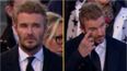 David Beckham cries as he walks past Queen’s coffin