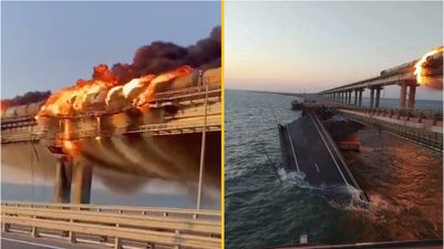 Massive explosion destroys only bridge linking Crimea to Russia