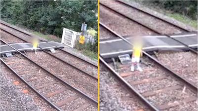 Shocking moment toddler left on railway crossing sparks safety session for community