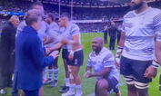 Fiji rugby players respectfully kneel for Princess Anne before Scotland match