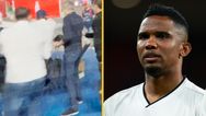 Samuel Eto’o appears to attack fan outside World Cup stadium