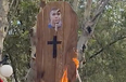 Argentina fans burn coffin with Kylian Mbappé’s face on at trophy parade