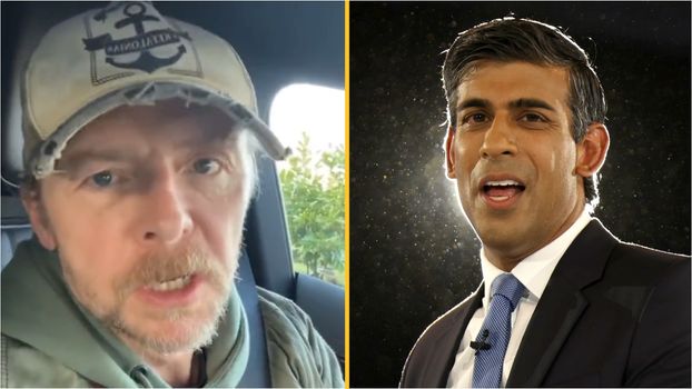 Simon Pegg labels Rishi Sunak a prick