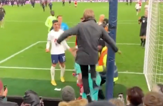 Tottenham fan kicks Aaron Ramsdale