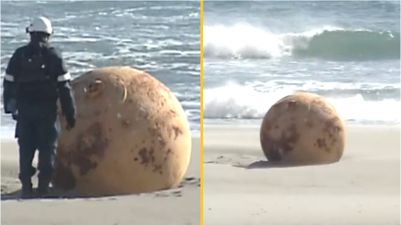 Mystery of giant sphere that washed up on Japan beach may have been solved