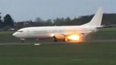 Arsenal team plane bursts into flames on runway